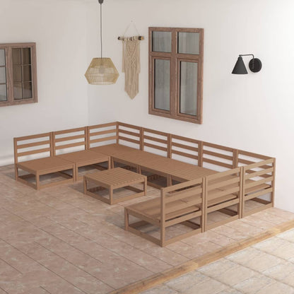 Set Divani da Giardino 10 pz in Legno Massello di Pino - homemem39