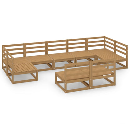 Set Divani da Giardino 9 pz in Legno Massello di Pino - homemem39