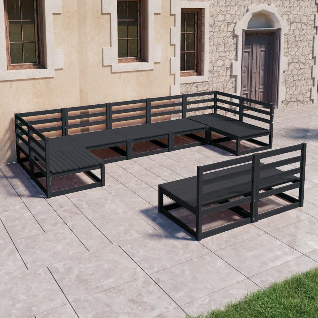 Set Divani da Giardino 9 pz in Legno Massello di Pino - homemem39