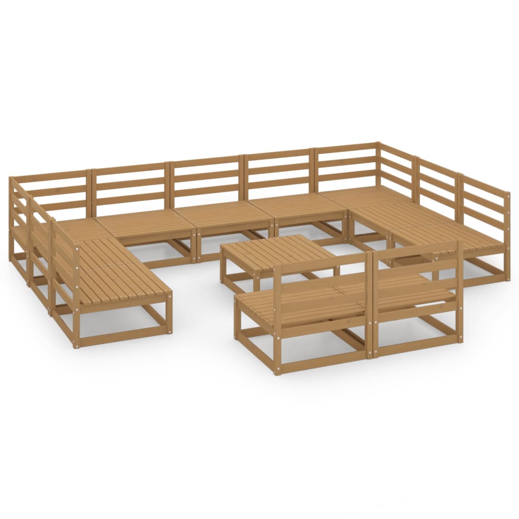 Set Divani da Giardino 12 pz in Legno Massello di Pino - homemem39