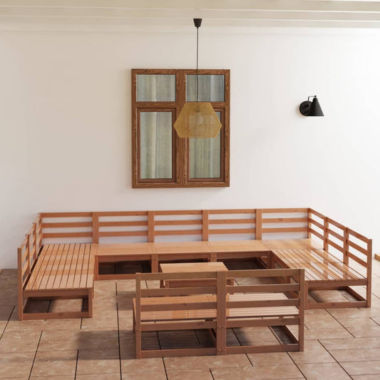 Set Divani da Giardino 12 pz in Legno Massello di Pino - homemem39