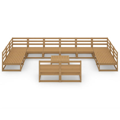 Set Divani da Giardino 13 pz in Legno Massello di Pino