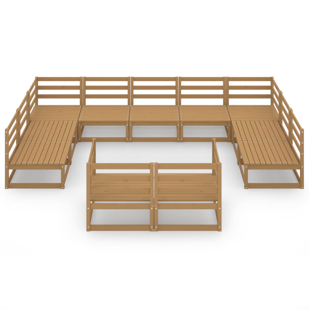 Set Divani da Giardino 11 pz in Legno Massello di Pino - homemem39