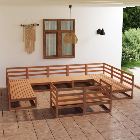 Set Divani da Giardino 11 pz in Legno Massello di Pino - homemem39