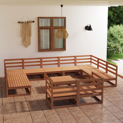 Set Divani da Giardino 12 pz in Legno Massello di Pino - homemem39