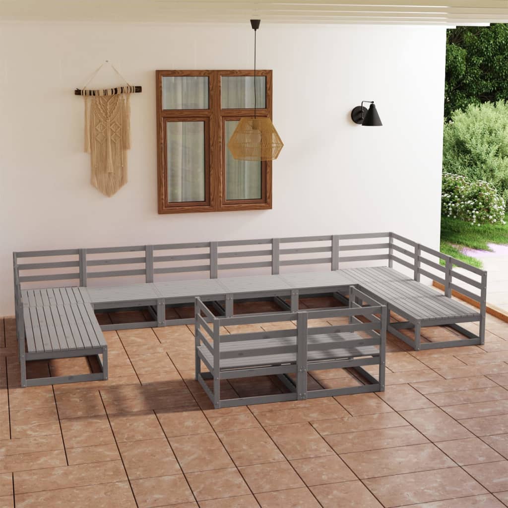 Set Divani da Giardino 12 pz in Legno Massello di Pino - homemem39