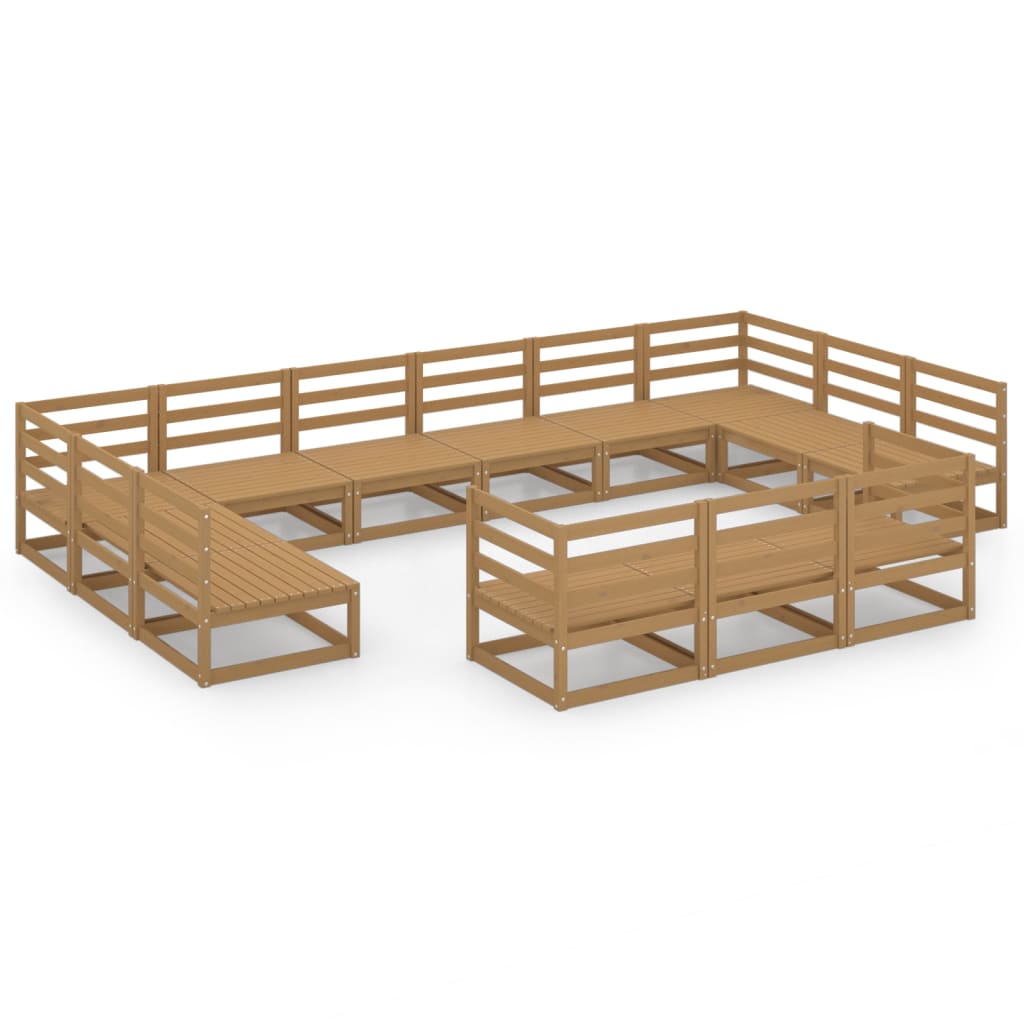 Set Divani da Giardino 13 pz in Legno Massello di Pino - homemem39