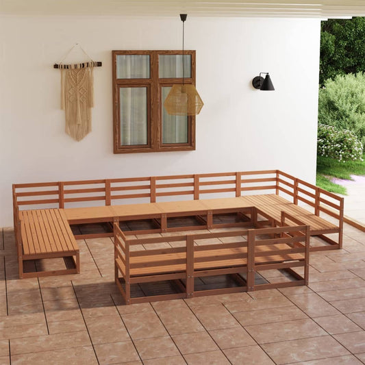 Set Divani da Giardino 13 pz in Legno Massello di Pino - homemem39