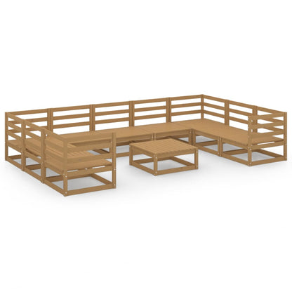 Set Divani da Giardino 10 pz in Legno Massello di Pino - homemem39