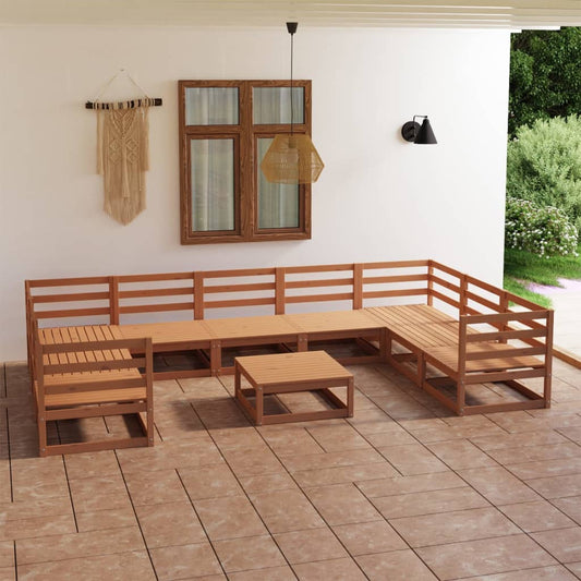 Set Divani da Giardino 10 pz in Legno Massello di Pino - homemem39