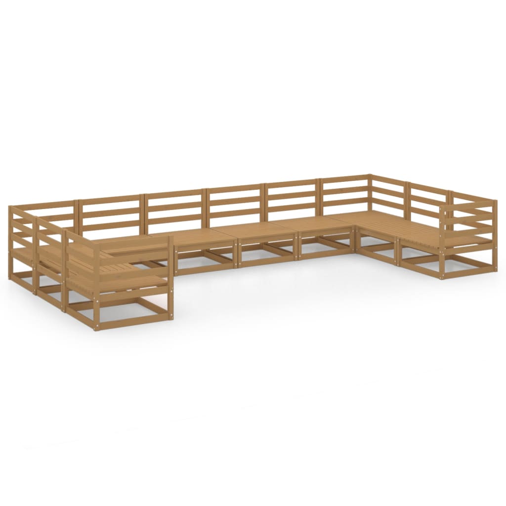 Set Divani da Giardino 10 pz in Legno Massello di Pino - homemem39