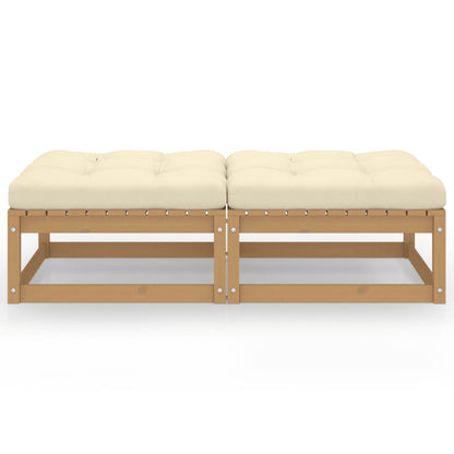 Sgabelli da Giardino con Cuscini 2 pz Legno Massello di Pino