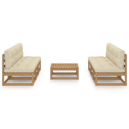 Set Divani da Giardino 7 pz con Cuscini Legno Massello di Pino - homemem39