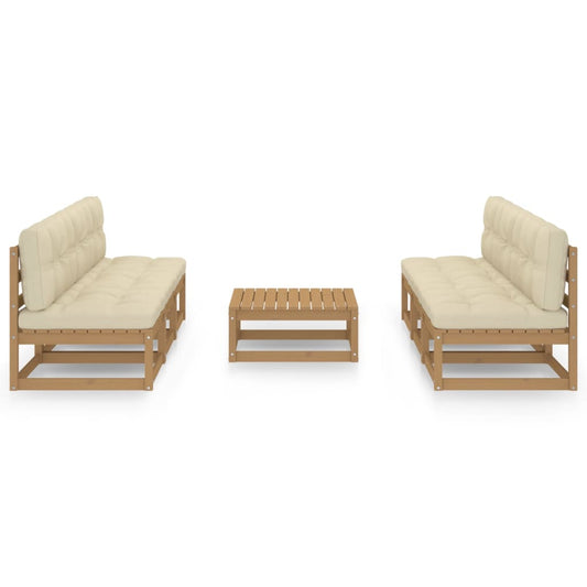 Set Divani da Giardino 7 pz con Cuscini Legno Massello di Pino - homemem39