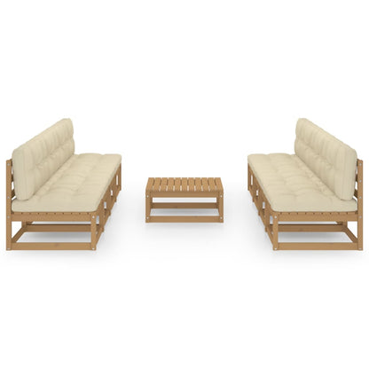 Set Divani da Giardino 9 pz con Cuscini Legno Massello di Pino - homemem39