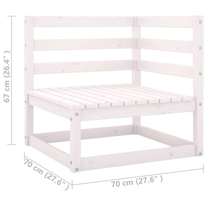 Set Salotto da Giardino 6 pz Bianco in Legno Massello di Pino