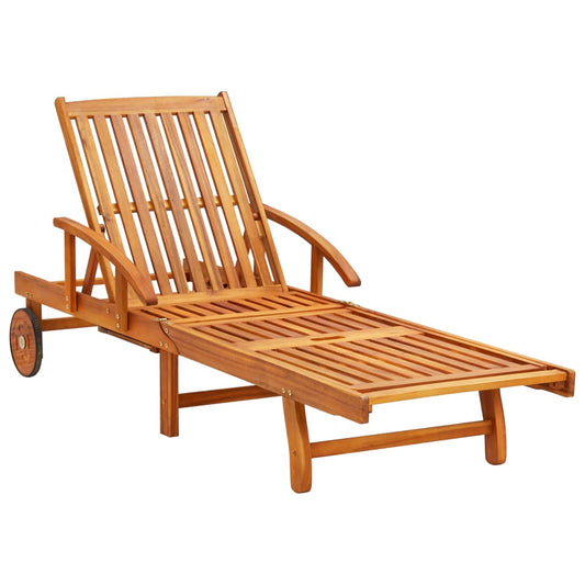 Sdraio 2 pz con Cuscini in Legno Massello di Acacia | homemem39