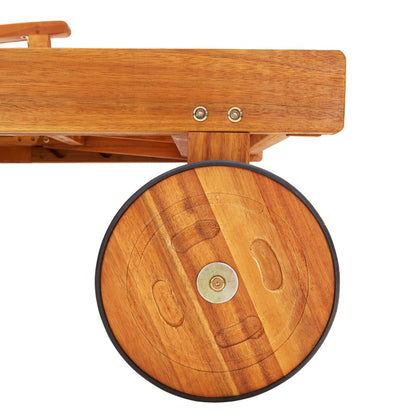 Sdraio 2 pz con Cuscini in Legno Massello di Acacia | homemem39