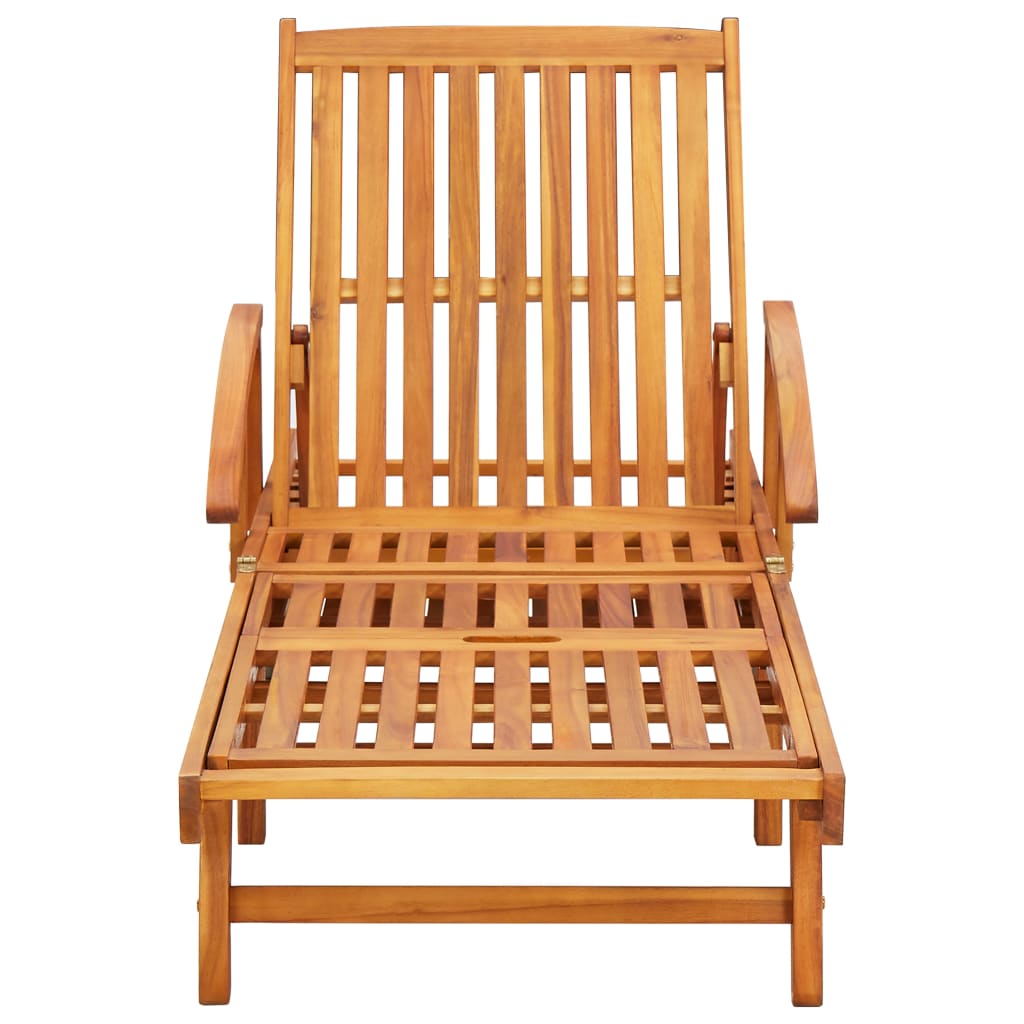 Sdraio 2 pz con Cuscini in Legno Massello di Acacia | homemem39