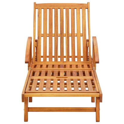 Sdraio 2 pz con Cuscini in Legno Massello di Acacia | homemem39