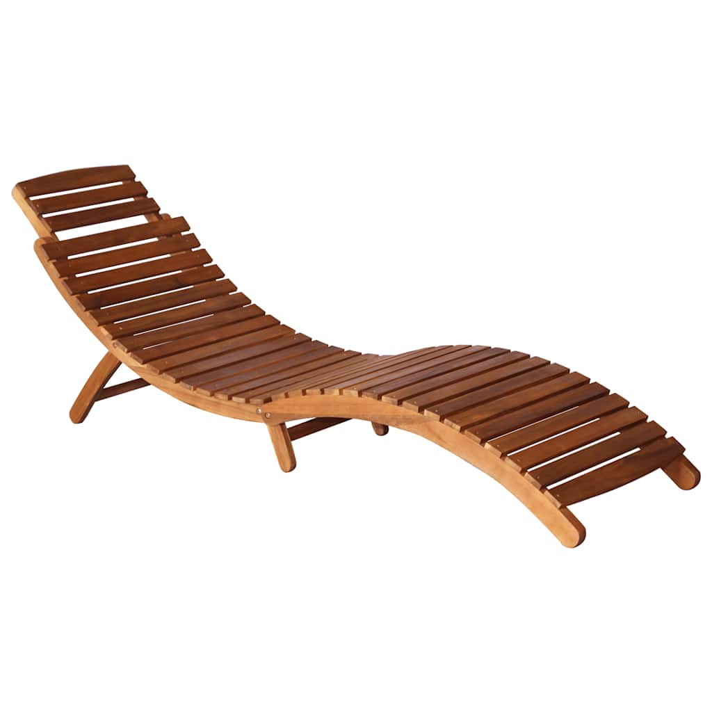 Lettini Prendisole 2 pz con Tavolo e Cuscini in Legno d'Acacia | homemem39