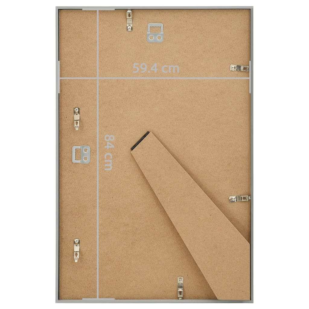 Cornici Foto Collage 5pz a Muro o Tavolo Argento 59,4x84cm MDF - homemem39