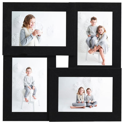 Cornice Multipla per 4 Foto 10x15cm Nera in MDF | homemem39