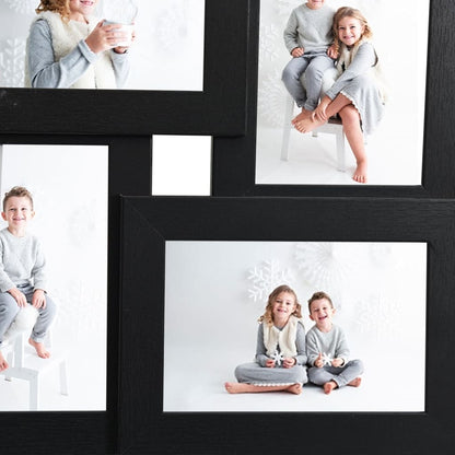Cornice Multipla per 4 Foto 10x15cm Nera in MDF | homemem39