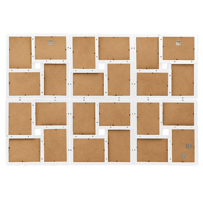 Cornice per Collage 24x(10x15 cm) Foto Bianco in MDF | homemem39