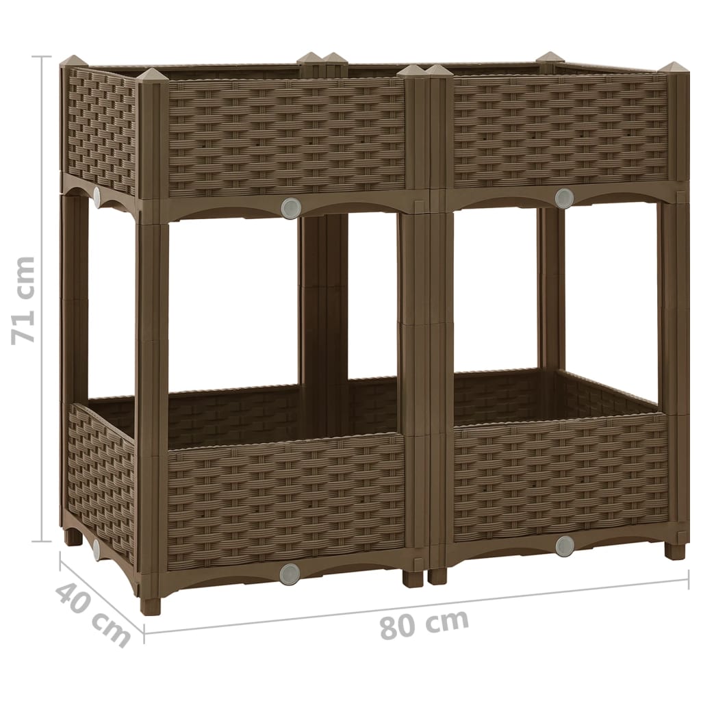 Fioriera Rialzata 80x40x71 cm in Polipropilene - homemem39