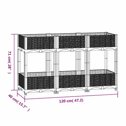 Fioriera Rialzata 120x40x71 cm in Polipropilene - homemem39