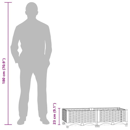 Fioriera Rialzata 80x40x23 cm in Polipropilene - homemem39