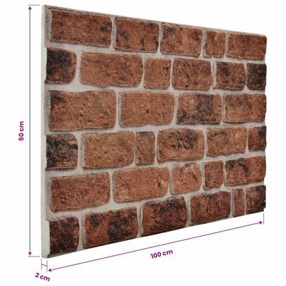 Pannelli da parete 10 pcs Mattone Marrone 100 x 50 cm | homemem39