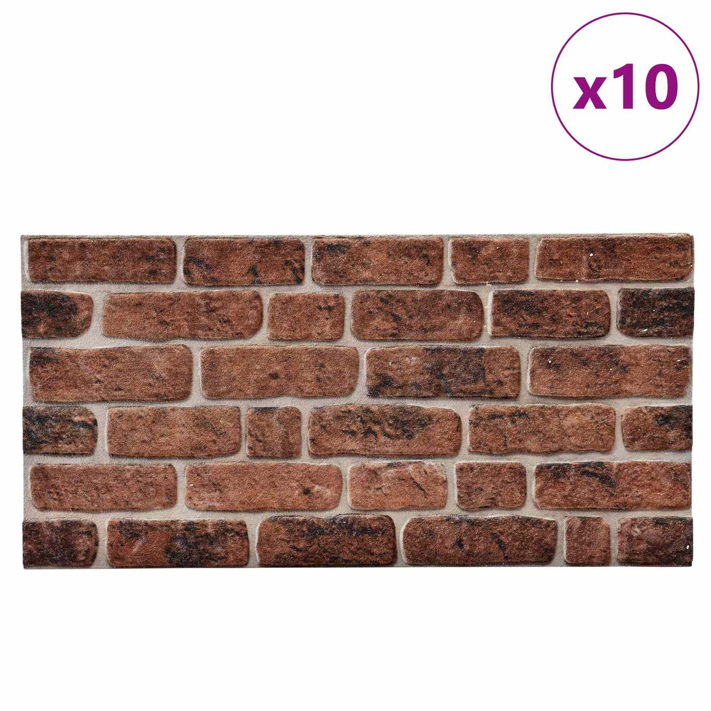 Pannelli da parete 10 pcs Mattone Marrone 100 x 50 cm | homemem39