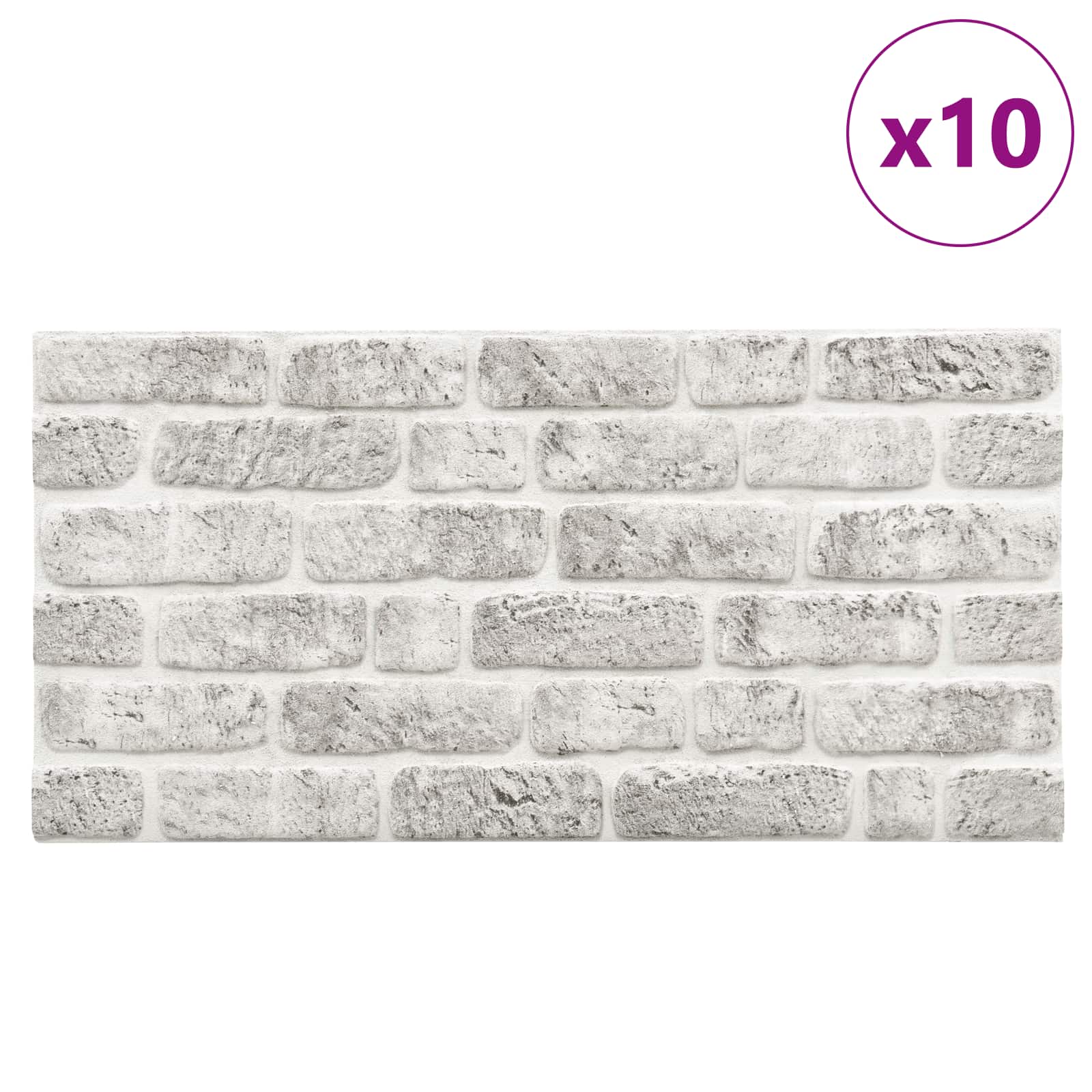 Pannelli da parete 10 pcs Grigio Chiaro 100 x 50 cm Schiuma EPS | homemem39