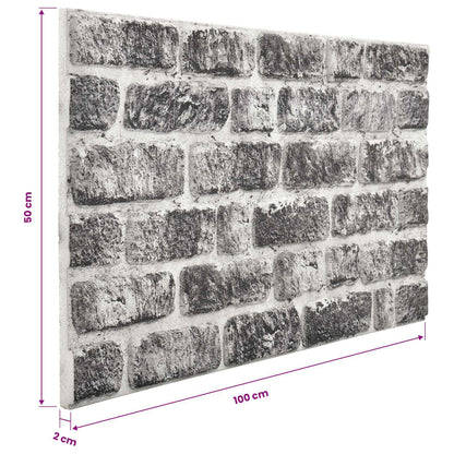 Pannelli da parete 10 pcs Grigio Scuro e Bianco 100 x 50 cm