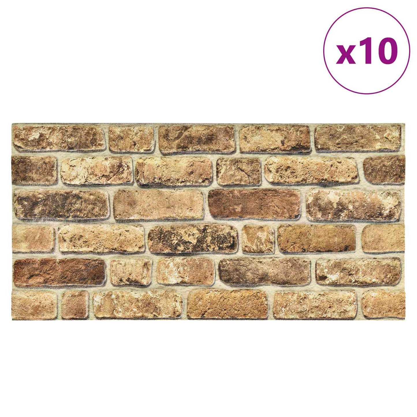 Pannelli da parete 10 pcs Sabbia Scura 100 x 50 cm Schiuma EPS