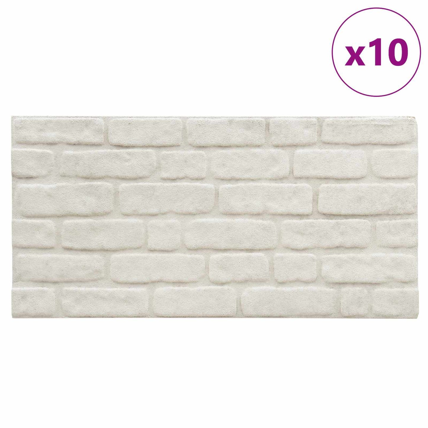 Pannelli da parete 10 pcs Bianco 100 x 50 cm Schiuma EPS | homemem39