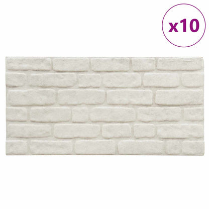 Pannelli da parete 10 pcs Bianco 100 x 50 cm Schiuma EPS | homemem39