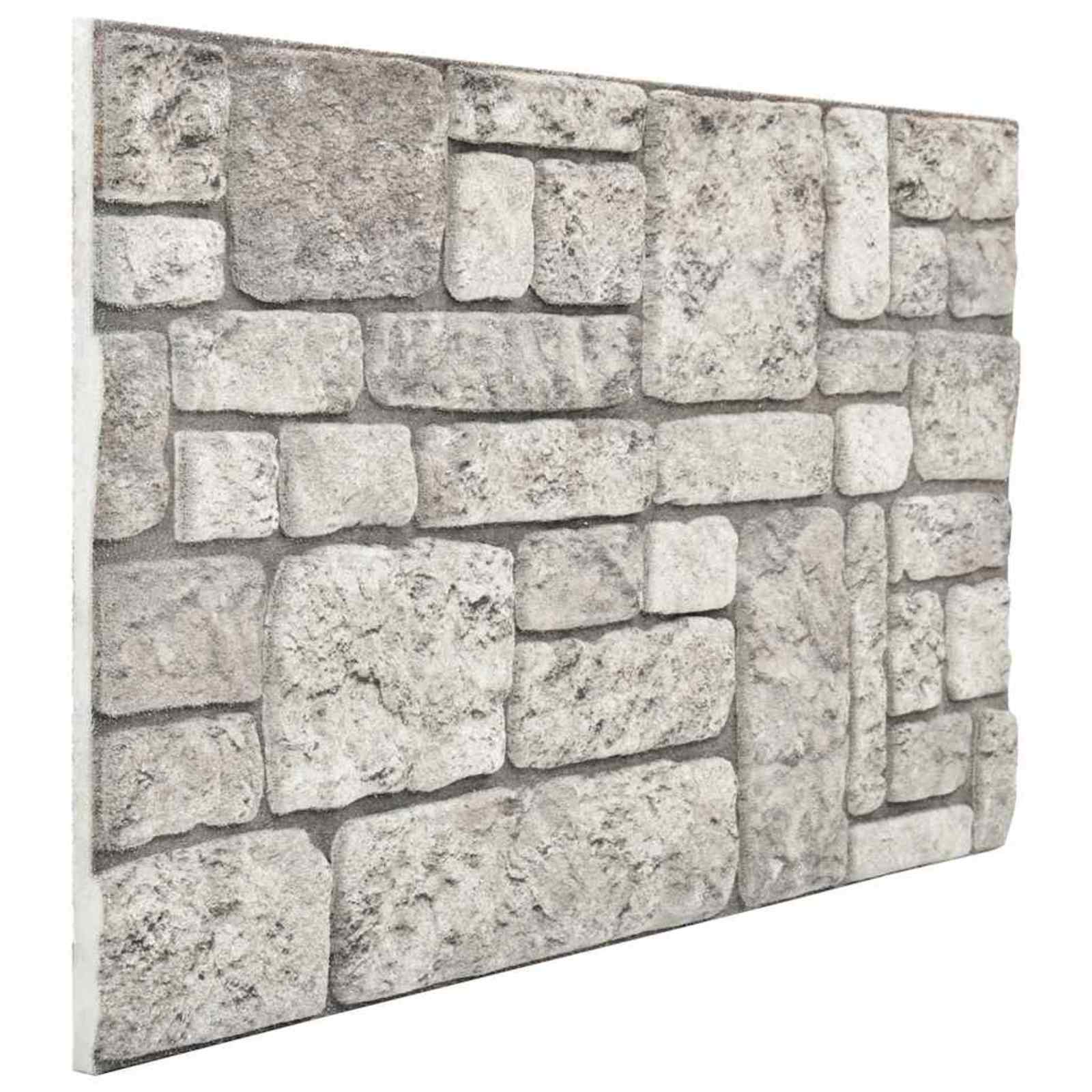 Pannelli da parete 10 pcs Grigio 100 x 50 cm Schiuma EPS | homemem39