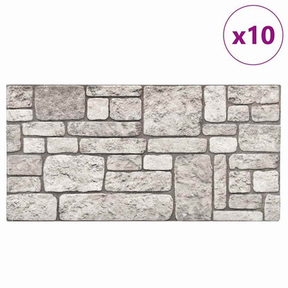 Pannelli da parete 10 pcs Grigio 100 x 50 cm Schiuma EPS | homemem39