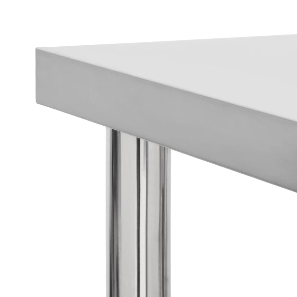 Tavolo da Lavoro Cucina con Ruote 60x30x85 cm in Acciaio Inox | homemem39