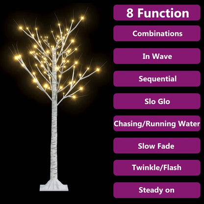 Albero Natale 128 LED 1,2 m Salice Bianco Caldo Interno Esterno