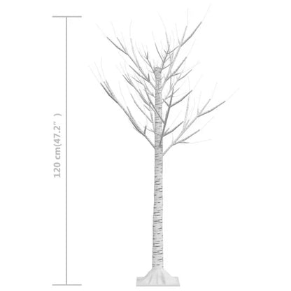 Albero Natale 128 LED 1,2 m Salice Bianco Caldo Interno Esterno