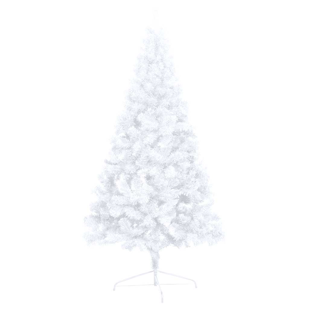 Set Albero Natale Artificiale a Metà LED Palline Bianco 150cm