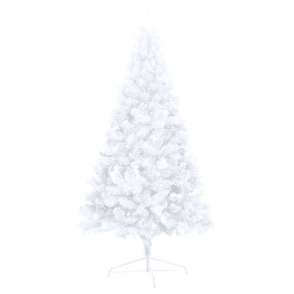 Set Albero Natale Artificiale a Metà LED Palline Bianco 150cm