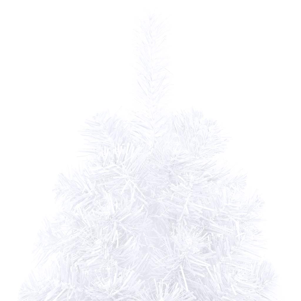 Set Albero Natale Artificiale a Metà LED Palline Bianco 150cm