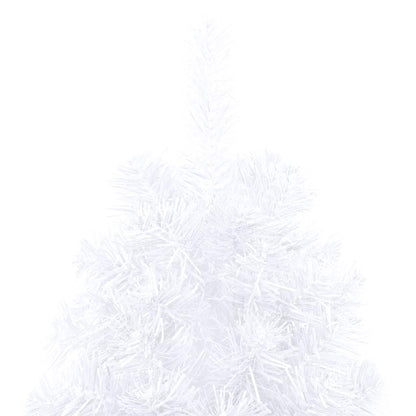 Set Albero Natale Artificiale a Metà LED Palline Bianco 150cm