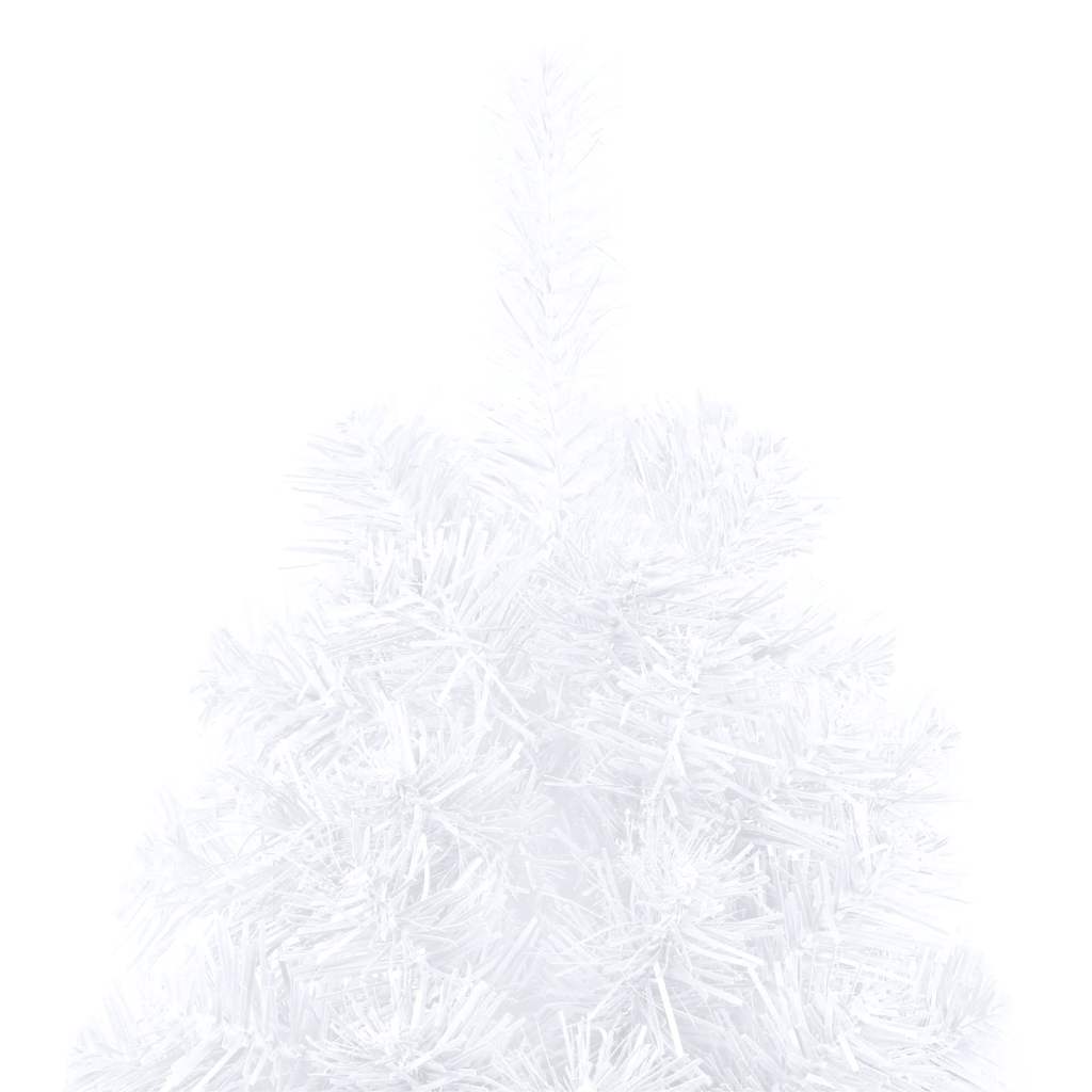 Set Albero Natale Artificiale a Metà LED Palline Bianco 210cm