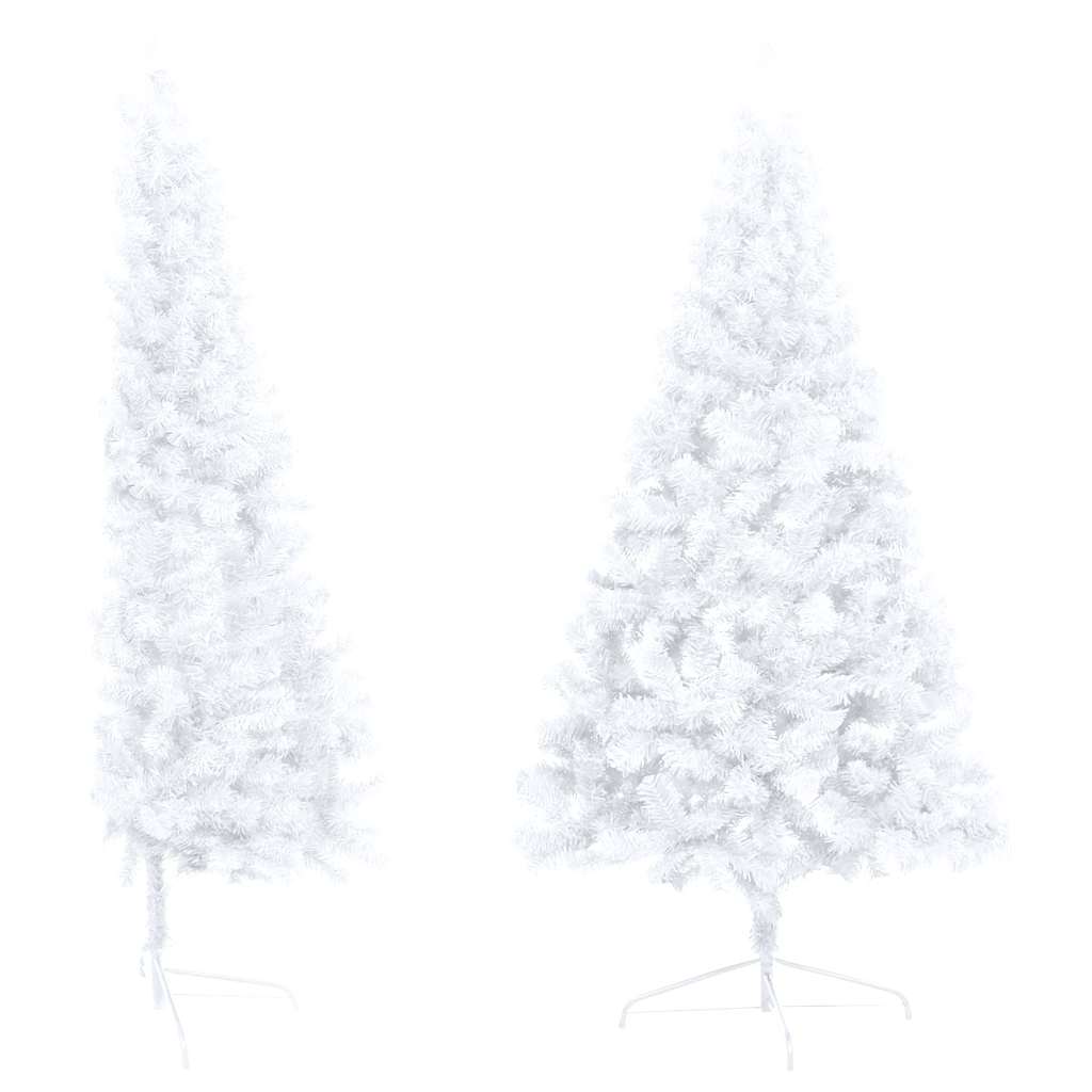 Set Albero Natale Artificiale a Metà LED Palline Bianco 240cm